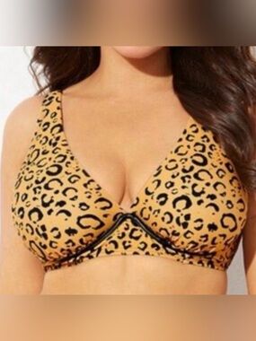 NWT leopard cheetah bikini top. Swim Suits for All x Gabi Fresh Collection